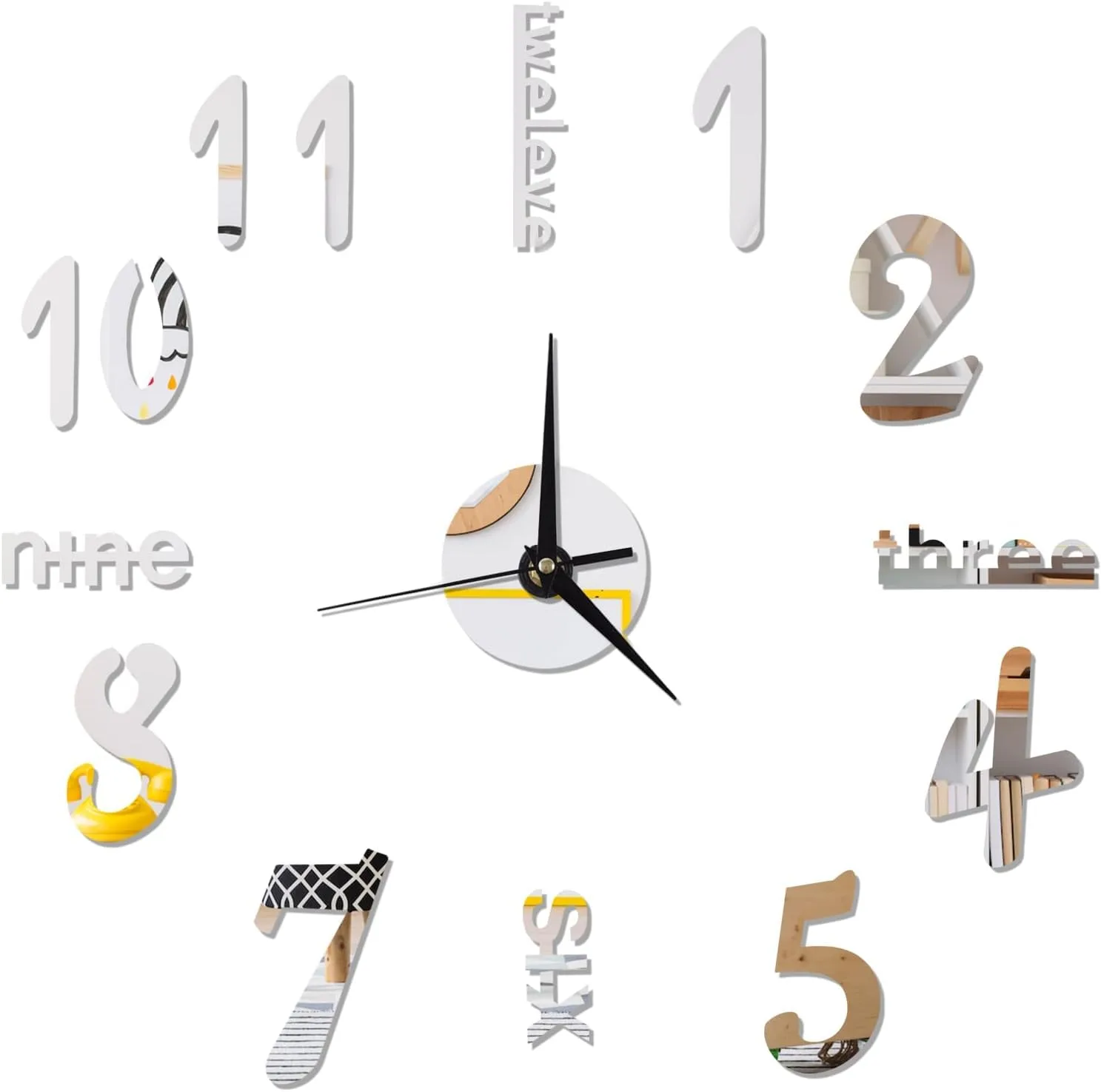 Foxtop acrylic mirror wall clock image 3