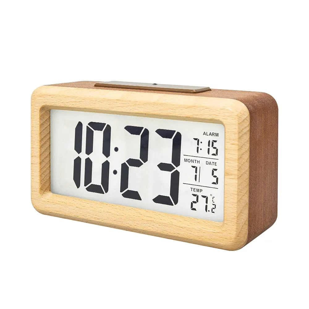 Hense HA07 wooden silent clock image 2