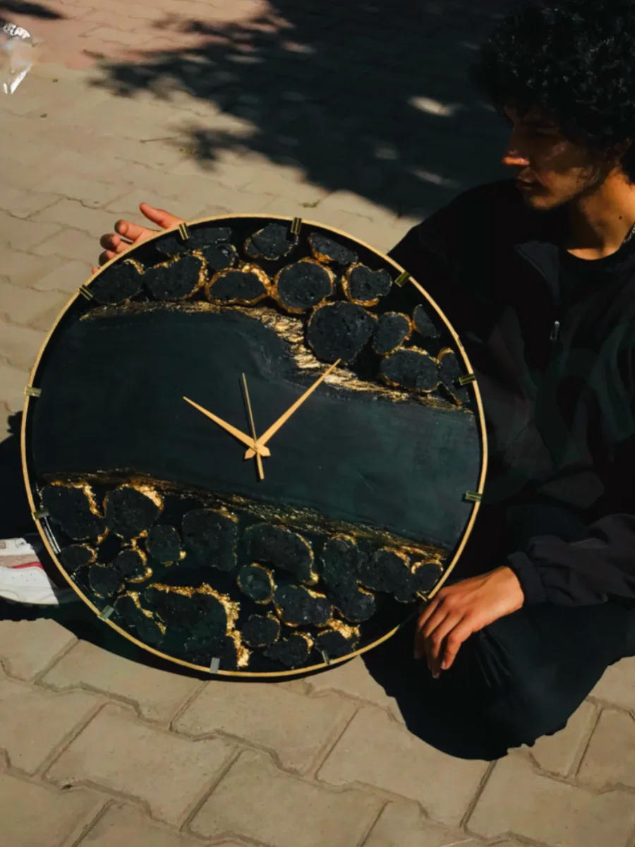 Lavvu Skeleton metal clock image 2