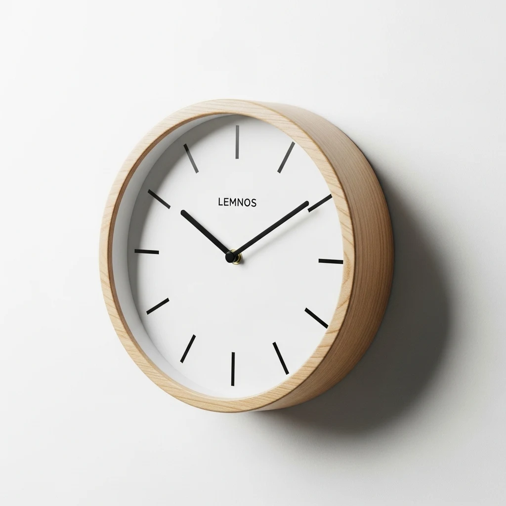 Lemnos LC10 wooden wall clock image 3
