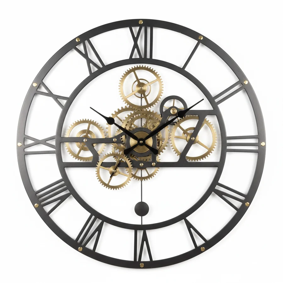 LW Collections metal skeleton clock
