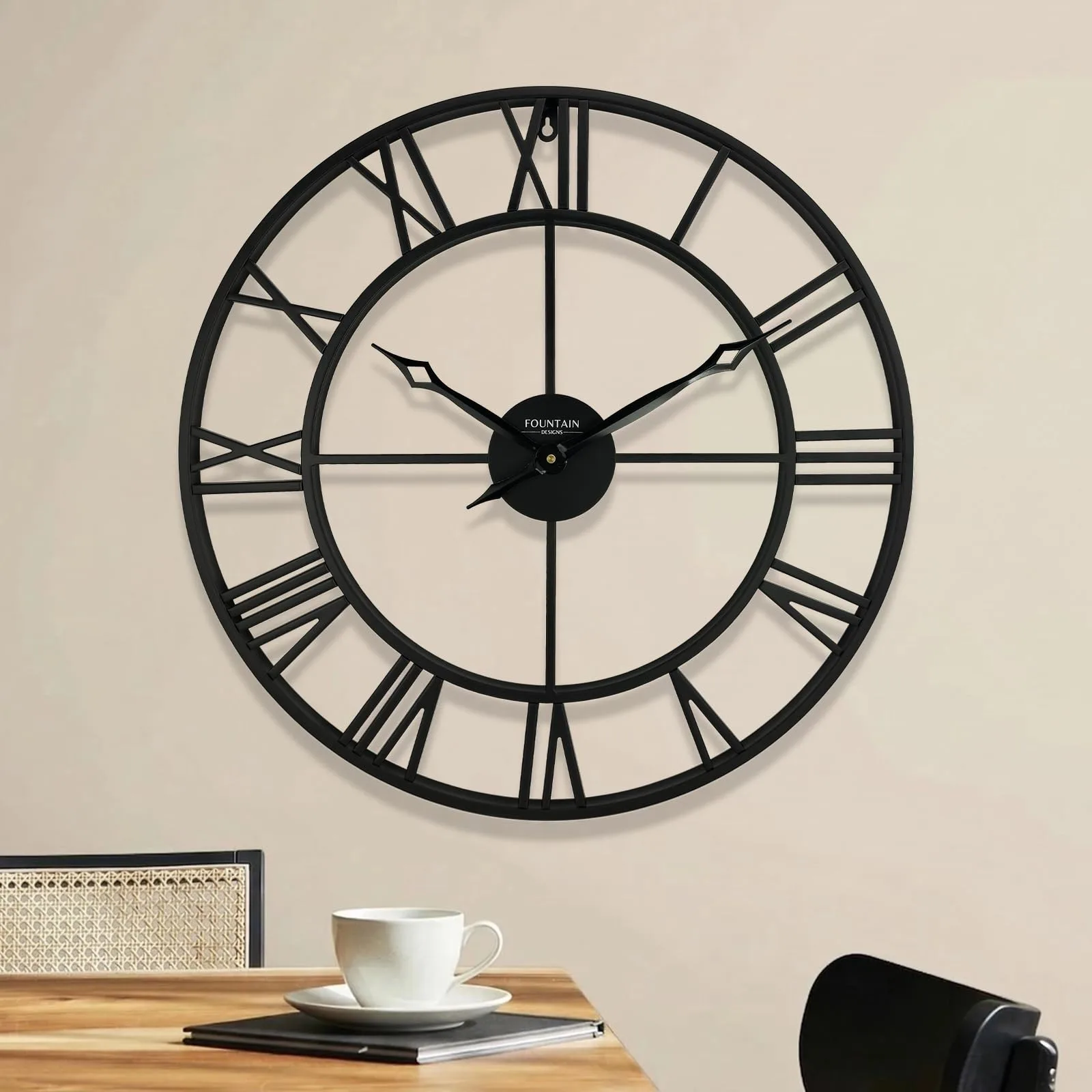 LW Collections metal skeleton clock image 3