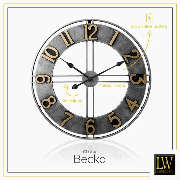 LW Collections round decorative clock image 2