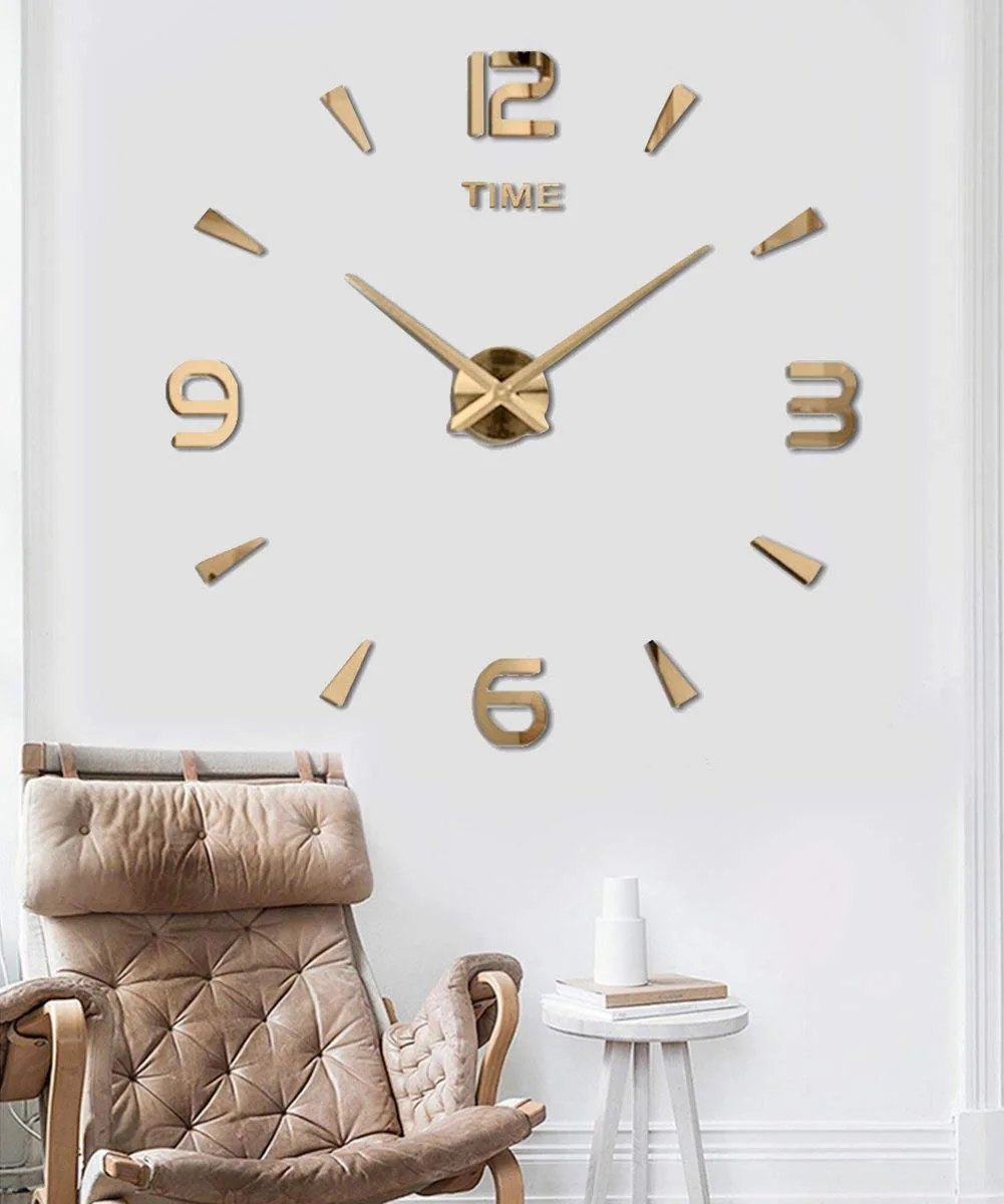 Shisedeco large 3D mirror clock image 2