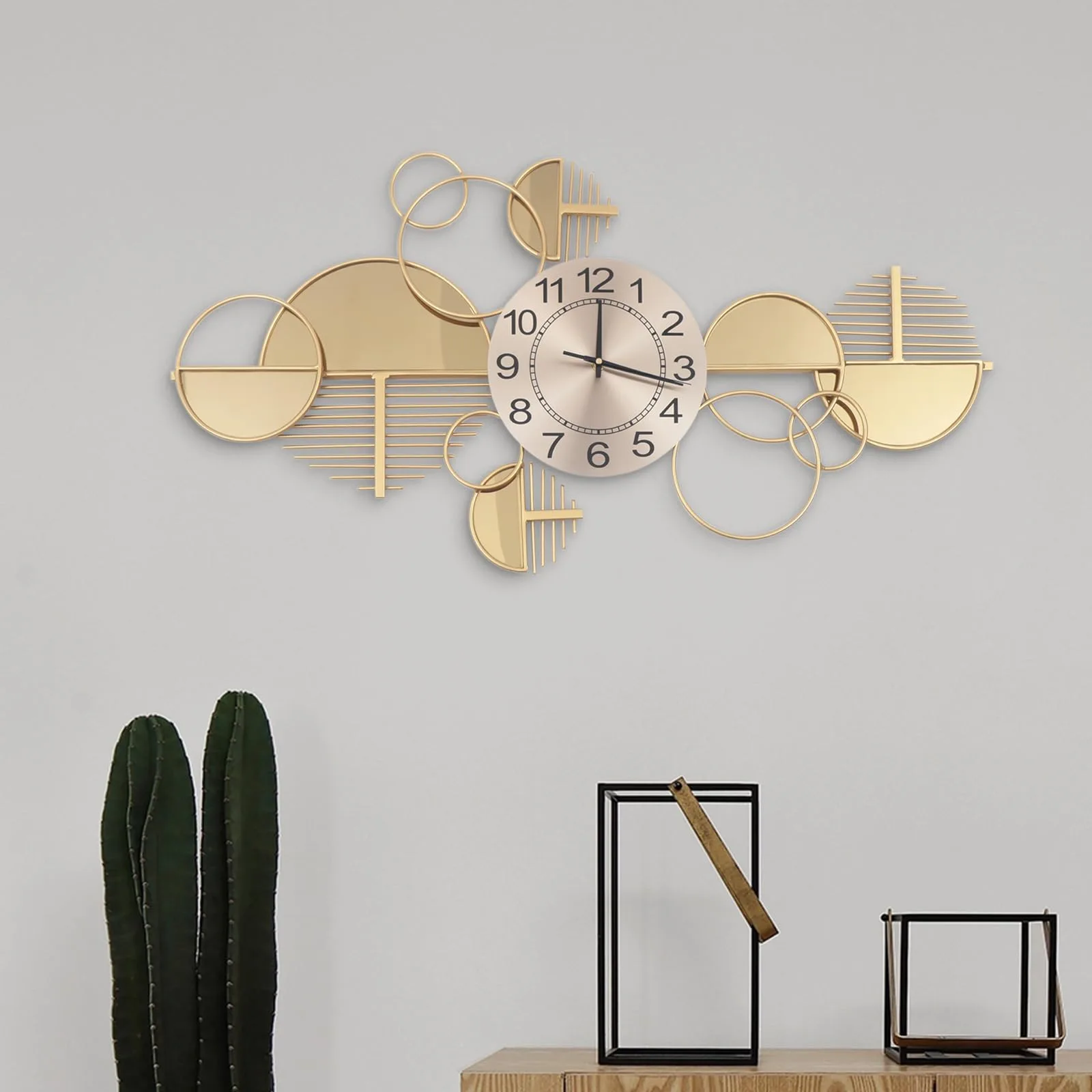 Trompe L'oeil geometric wall clock image 3