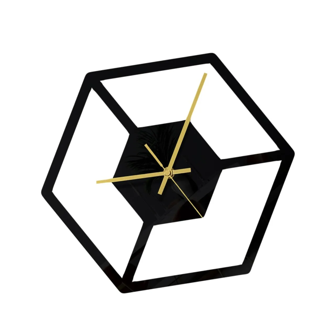 WANDIC hexagon mirror wall clock image 2