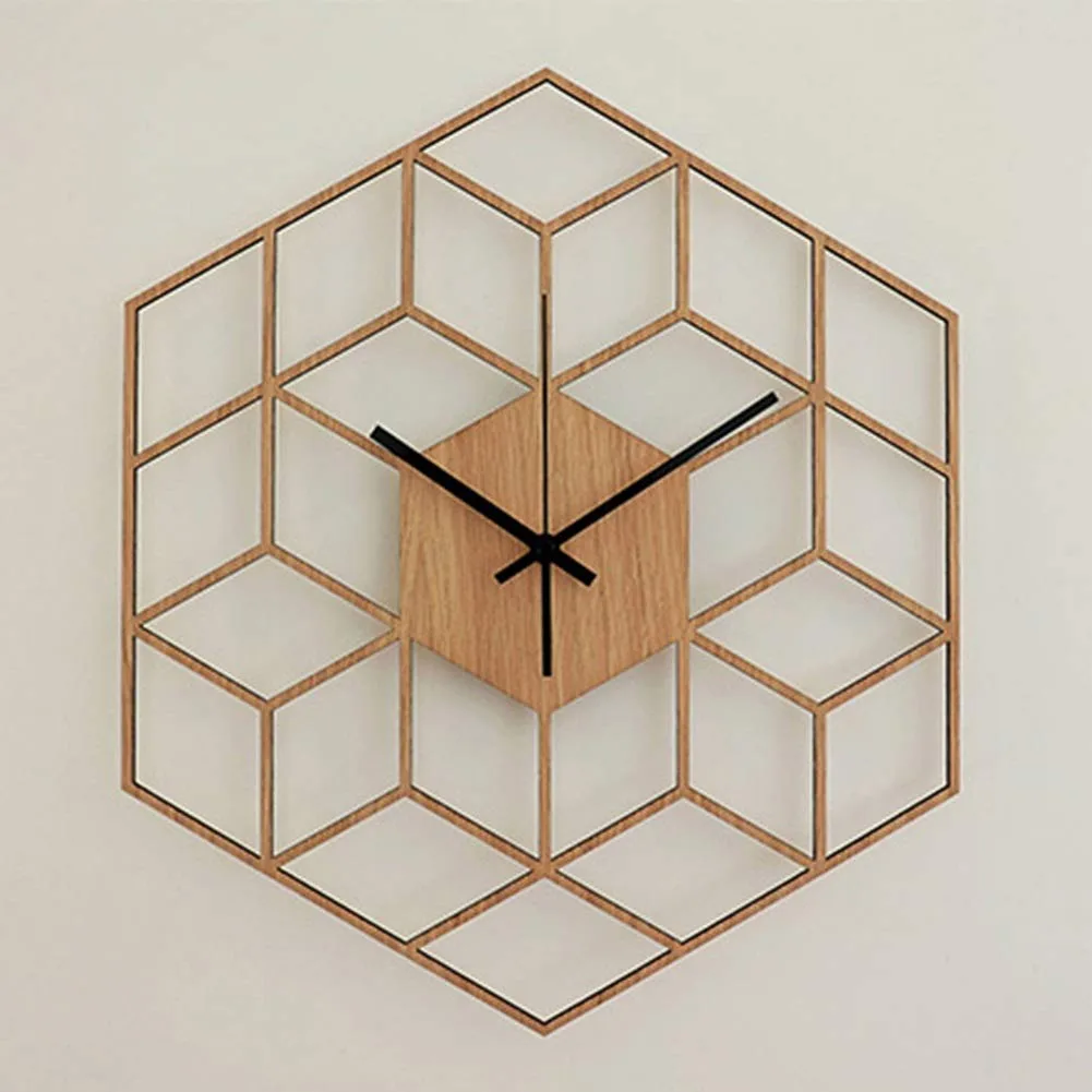 WANDIC hexagon mirror wall clock image 3