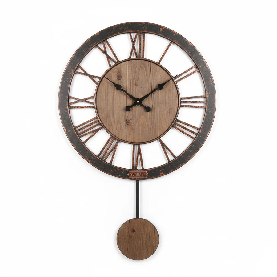 YUHUAZE large rustic wall clock