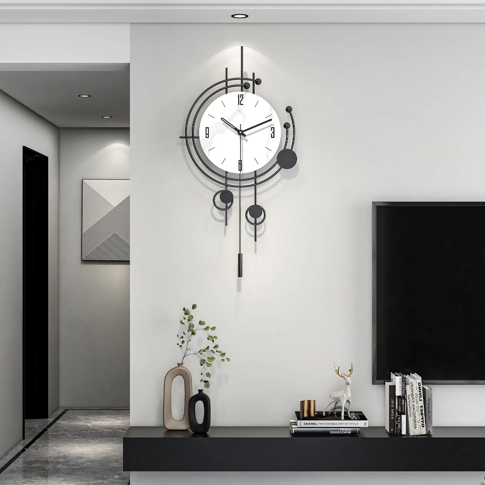 ZHPUAT large metal wall clock image 2