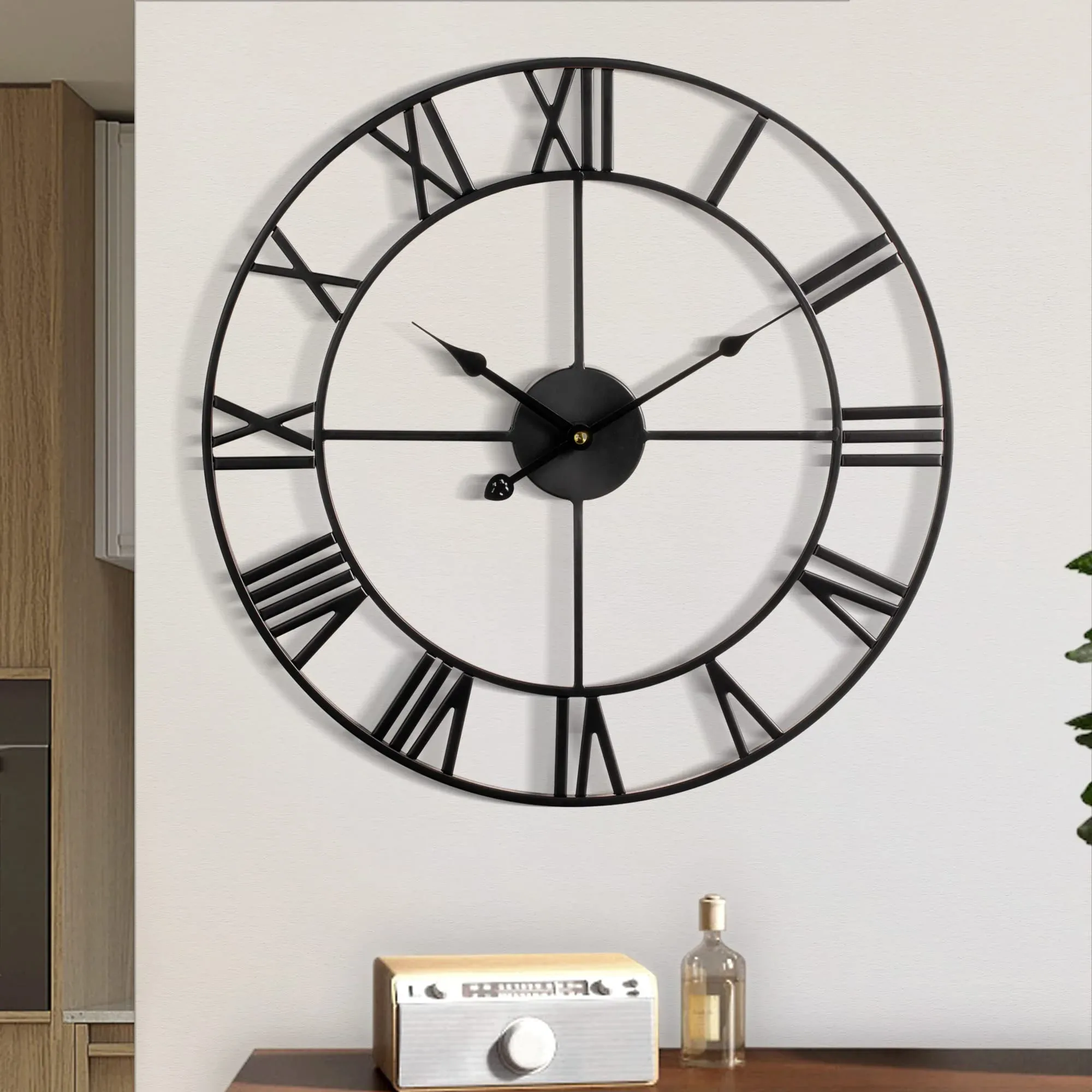 ZHPUAT large metal wall clock image 3